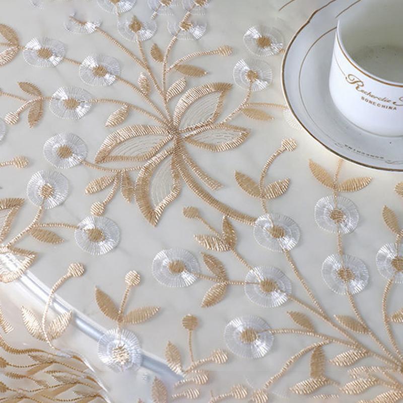 European Table Cloth Fabric Lace Table Cloth Table Cloth Tea Table Cloth Gauze Embroidered Rectangular Cover Cloth Hollow Glass Gauze