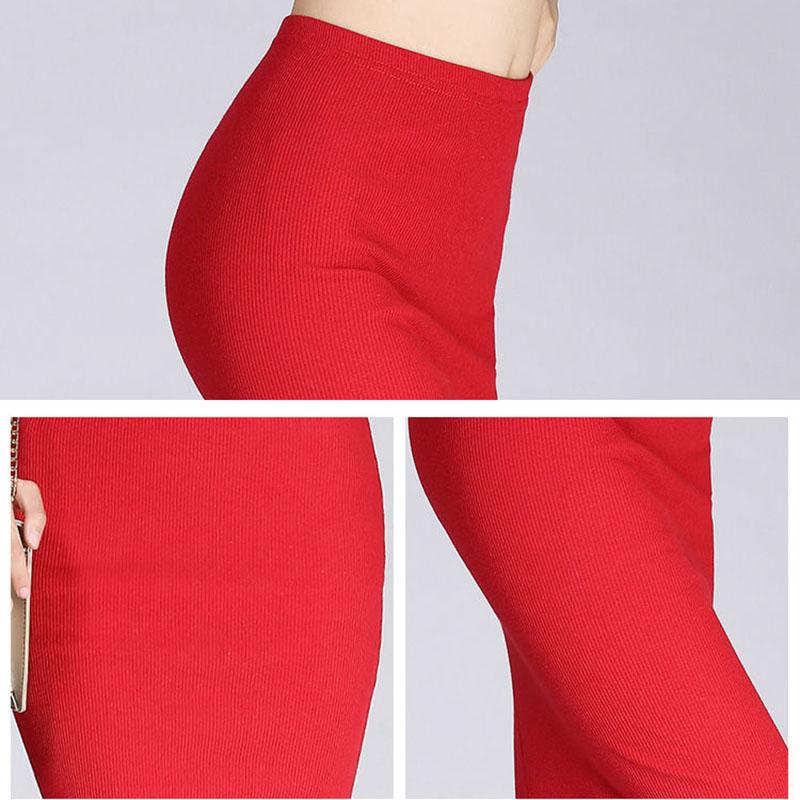 Autumn Winter Sexy Knit Bodycon Skirt for Women OL Stytle Ladies Split Elastic Long Pencil Skirt