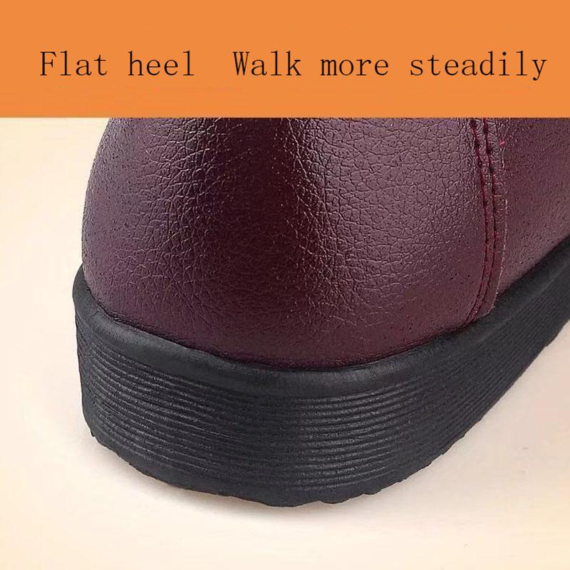 Mother Shoes Soft Sole Comfortable Middle-aged and Elderly Women's Shoes Spring and Autumn Flat Non-slip Single Shoes Old Leather Shoes