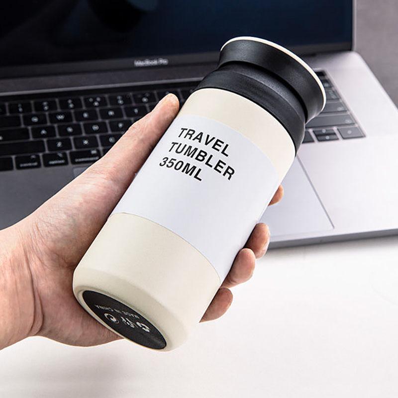 Japanese Style Simple Frosted Vacuum Flask Water Cup 304 Stainless Steel Accompanying Travel Mug Portable Vacuum Flask Thermos Cup