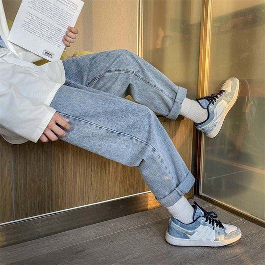 Loose Jeans Spring Straight Casual Pants Men's Loose All-match Wide-leg Pants