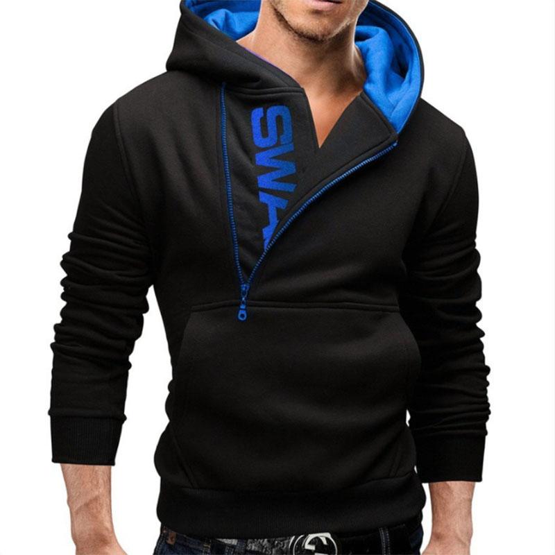 Autumn and Winter Hoodie Side Zipper Hooded Pullover Plus Fat Plus Size Hoodie for Young Men