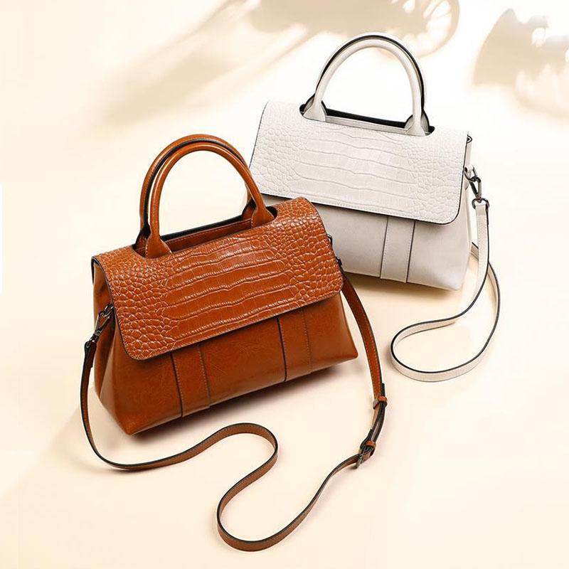 Women Luxury Top-Handle Bags PU Leather Handbags Large Capacity Personality European Style Crossbody Bag