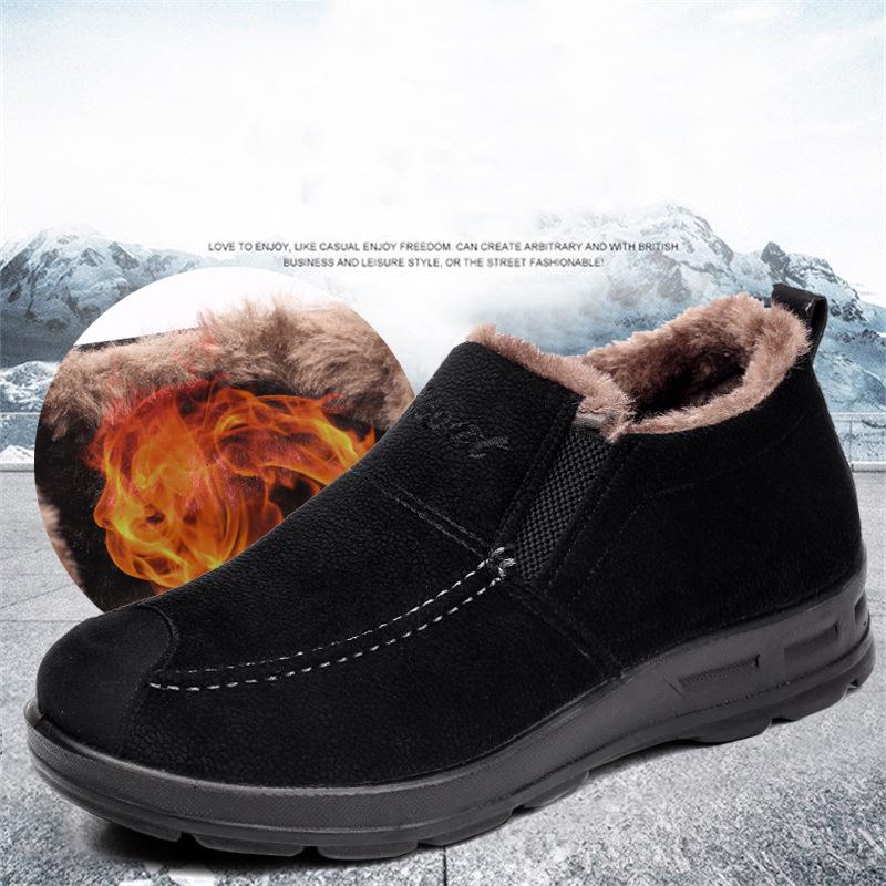 Winter Men's Cotton Shoes Plush Thick Warm Low-top Soft-soled Shoes Lazy Shoes