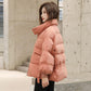 Women's Down Padded Jacket Short Loose Hong Kong Style Thickened Bread Coat Cotton-padded Jacket Coat