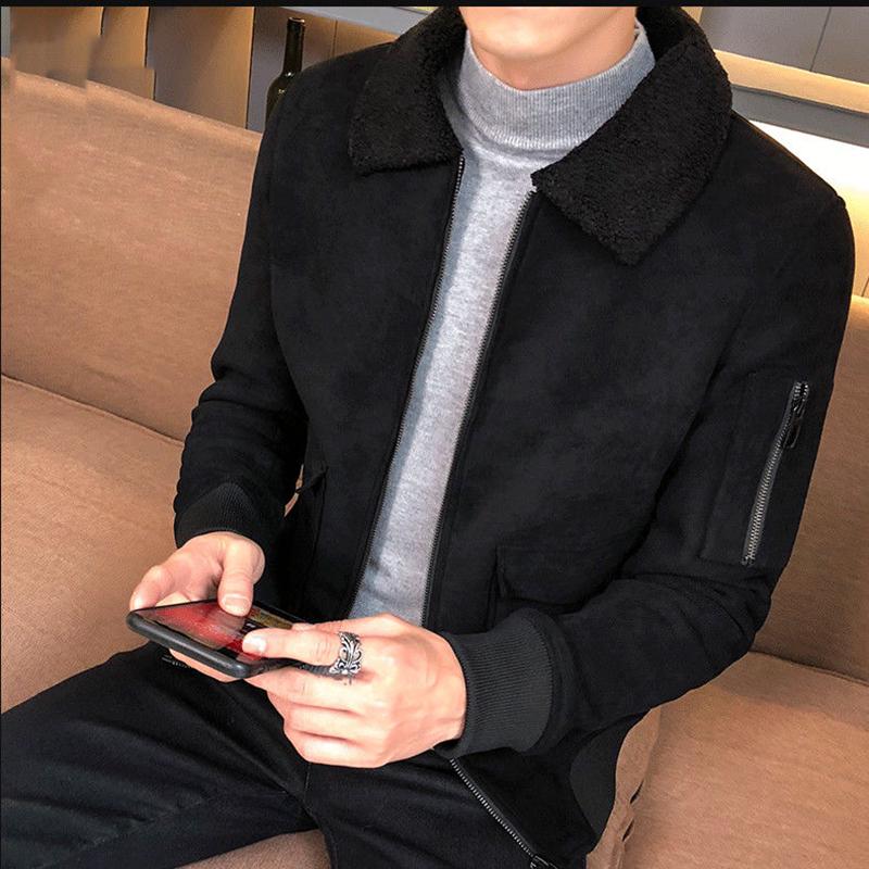 Fashionable Urban Men's Jacket Autumn and Winter Fashion Trend Slim Thick Plus Velvet Warm Jacket