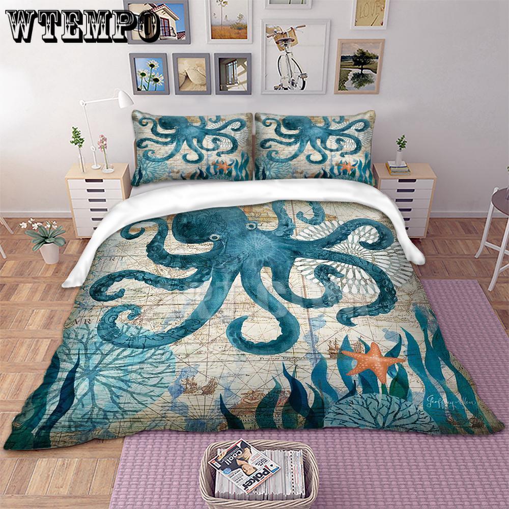 3D Octopus Bedding Set Duvet Cover Sets for Twin Full Queen King Bed Bedline Home