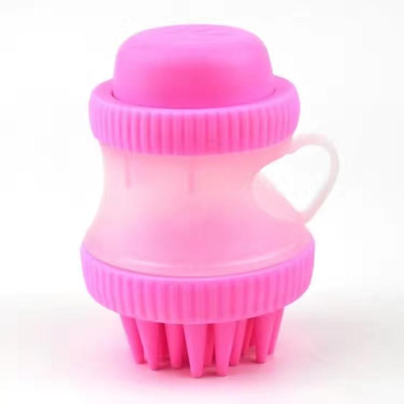 Dog Bath Artifact Shampoo Bath Liquid Storage Cup Pet Bath Brush Silicone Cat Puppy Bath Brush Pet Cat Dog Grooming Comb Hair Removal Massage Brush