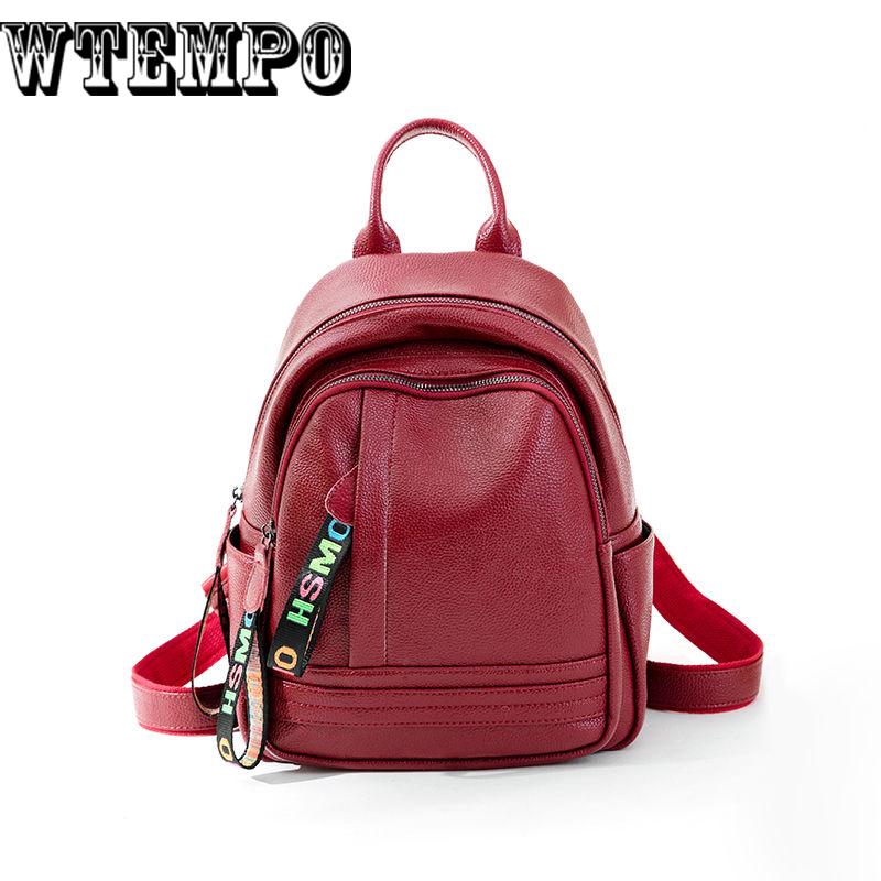 PU Leather Backpack  Laptop Backpacking Women Backpacks Student Waterproof Bagpack