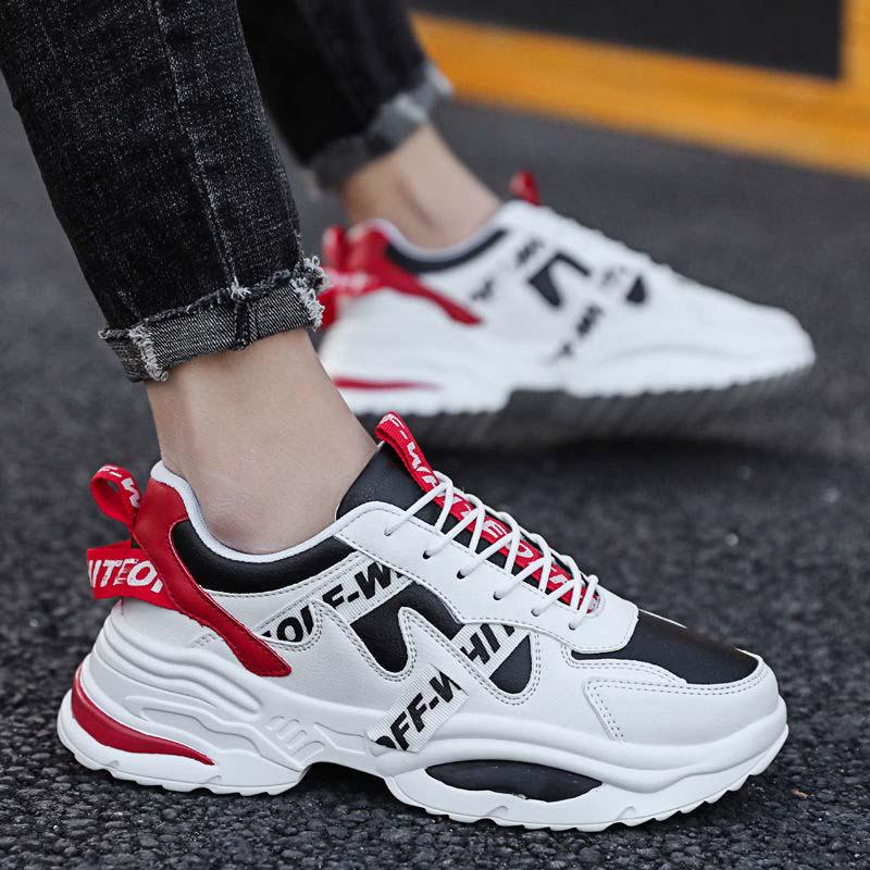 Plus Size 39-44 Fashion Men Flying Woven Mesh Sneakers Comfortable Breathable Running Basketball Shoes Shockproof Non-slip Letter Skate Shoeses