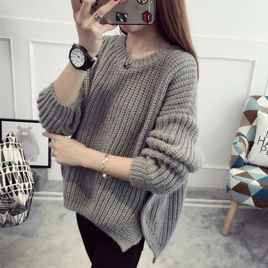 2019 Women Winter Long Sleeve Knitted Sweater Vintage Casual Fall Womens Sweaters Pullovers Jumper