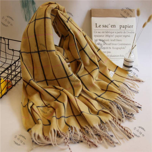 Winter Women Scarf Plaid Warm Cashmere Scarves Shawls Female Pashmina Scarf Lady Blanket Wraps