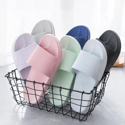 Women's Summer Bathroom Slippers, Indoor Non-slip Bath Household Soft Thick-soled Plastic Wear-resistant Sandals and Slippers