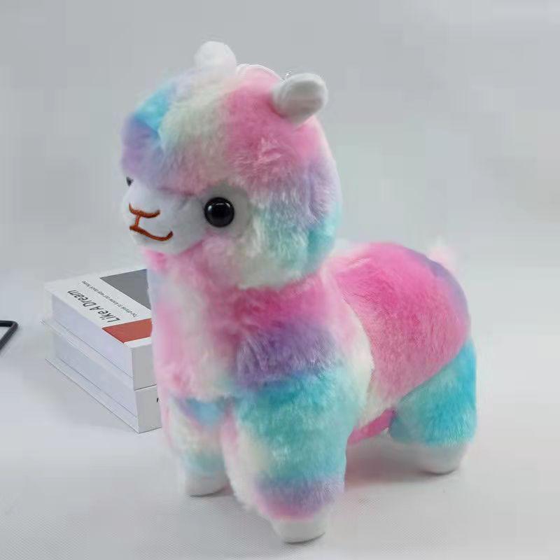 Cute 25cm Rainbow Alpaca Doll Soft Plush Stuffed Llama Animal Toy Kids Baby Gifts