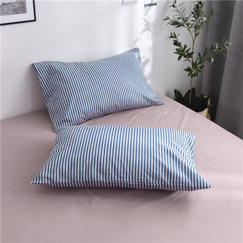 3/4 Pcs Bedding Set Simple Stripes Cotton Printed Bed Sheet Bed Cover Home Textile Bedclothes