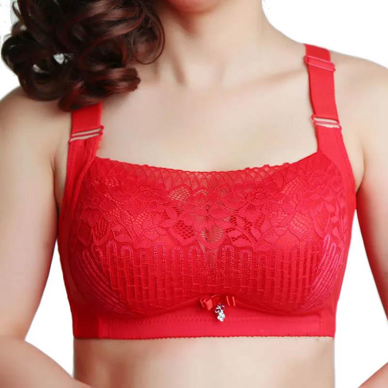 Ladies Large Size No Steel Ring Tube Top Bra Thin Anti-glare Anti-sagging Lace Underwear Beautiful Back Sexy Bra