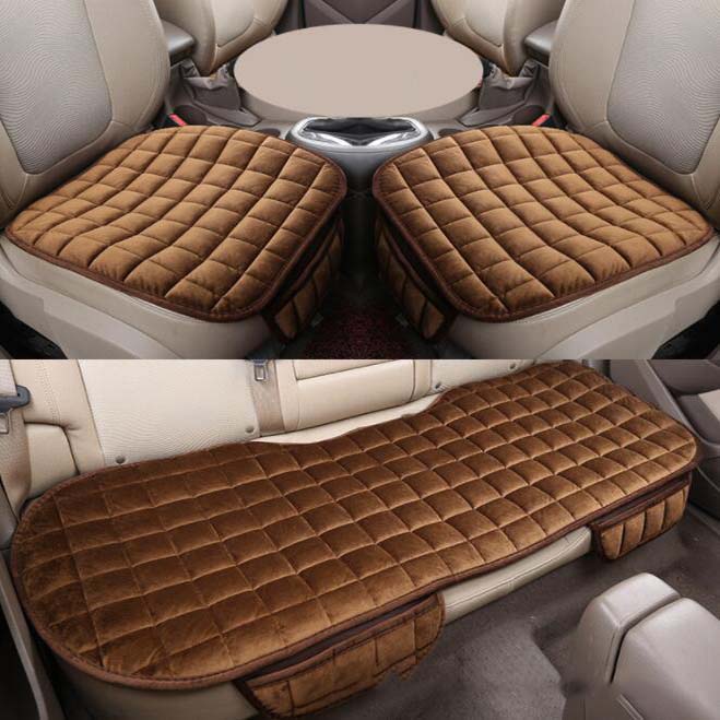 Car Seat Covers Full Set Warm Plush for Winter Auto Chairs Cover Pad Ass Protection Cushion Car Interior Accessories