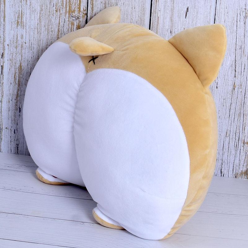 Lovely Kirky Buttocks Pillow Cute Chai Dog Plush Toy Doll Buttocks Sleeping Soft Down Cotton Cushion