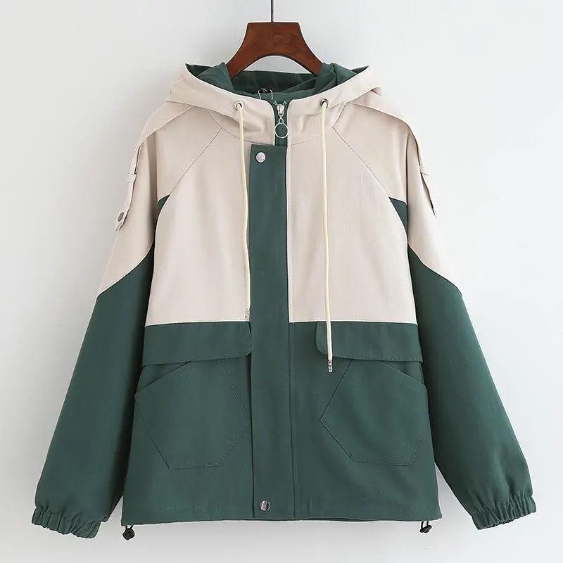 Workwear Jacket Girls Spring and Autumn Clothes Junior High School Students Korean Style Loose Short Top Clothes