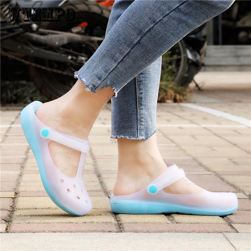 Hole Shoes Net Sandals Women's Fashion Soft Bottom  Shoes Non-slip Beach Leisure