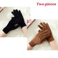 Winter Women's Two-piece Gold Velvet Gloves Fashion Split Finger Women's Dance Gloves Windproof Cycling Gloves