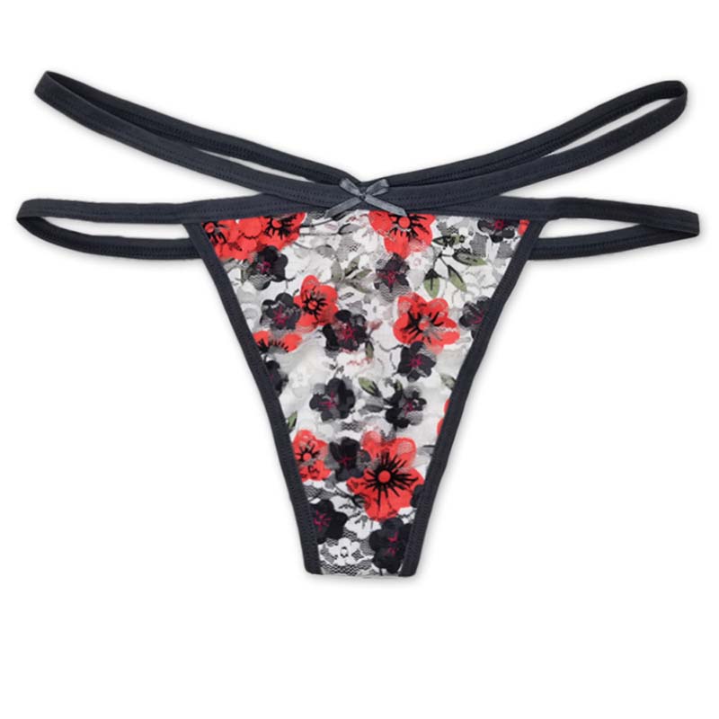 6 Pieces/set of Underwear Lace G String Underwear Female T Back Sexy Fashion Hollow Wide Belt Ladies Transparent Panties