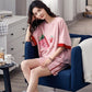 Pajamas women's summer short-sleeved loose-fitting pajamas shorts 100% cotton casual home service