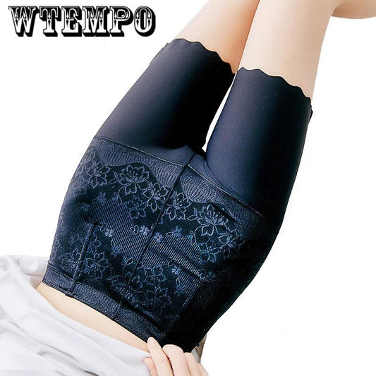 Hips Shaping Pants Body Pants Summer Ice Silk Postpartum High Waist Belly Pants Female Large Size