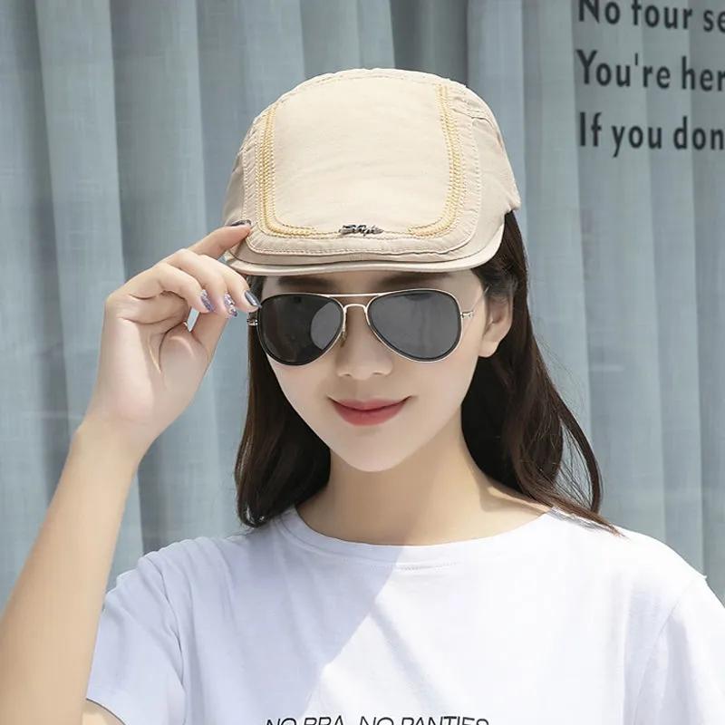 Men's Beret Sun Hat Casual All Match Peaked Cap Women's Cotton Hat Outdoor Sun Protective Hat Painter Cap