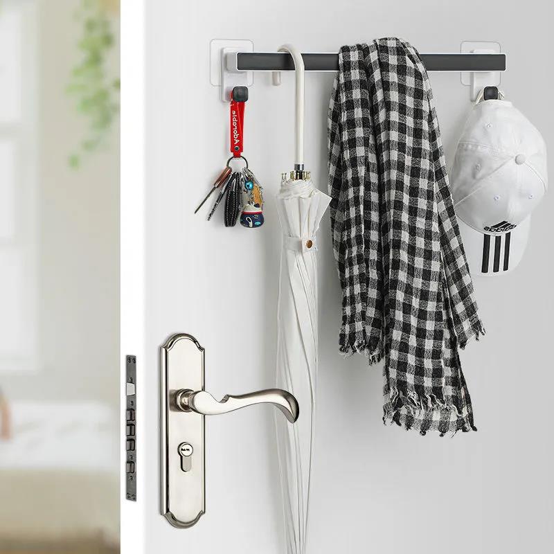 2PCS Towel Rack Bathroom Paste Rack Towel Rack Simple Slippers Rack Kitchen Rag Rack Single Pole Rack Holder Racks