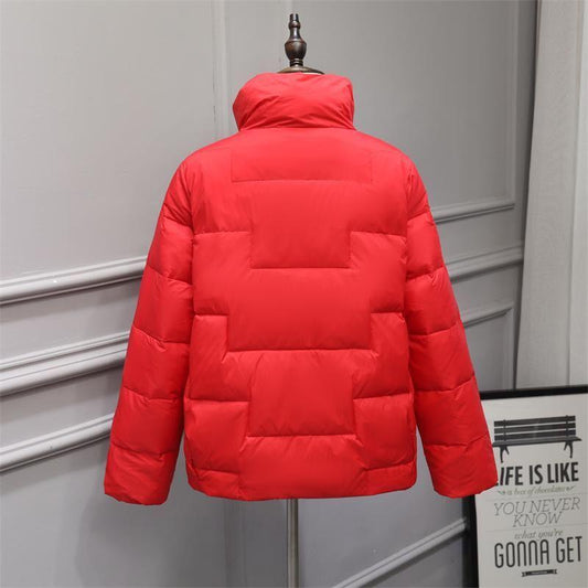 2021 Small Slim Stand Collar Lightweight Down Jacket Women's Short White Duck Down Fashion Jacket