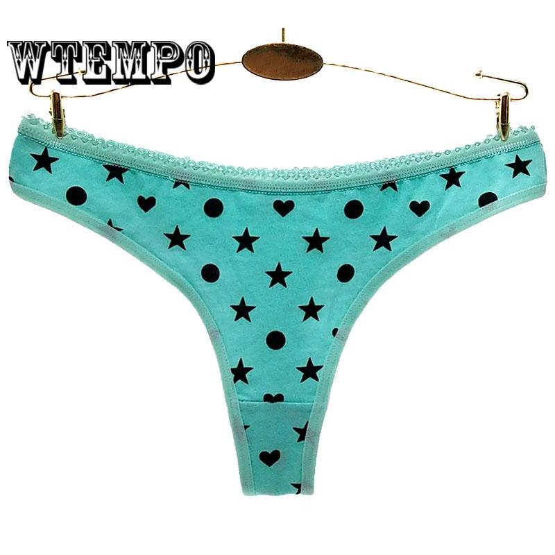 6 Pcs/Lot G-Strings Sexy Thong Underwear Wholesale Ladies Panties Girls Cotton Women Cute dot