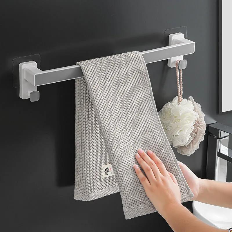 2PCS Towel Rack Bathroom Paste Rack Towel Rack Simple Slippers Rack Kitchen Rag Rack Single Pole Rack Holder Racks