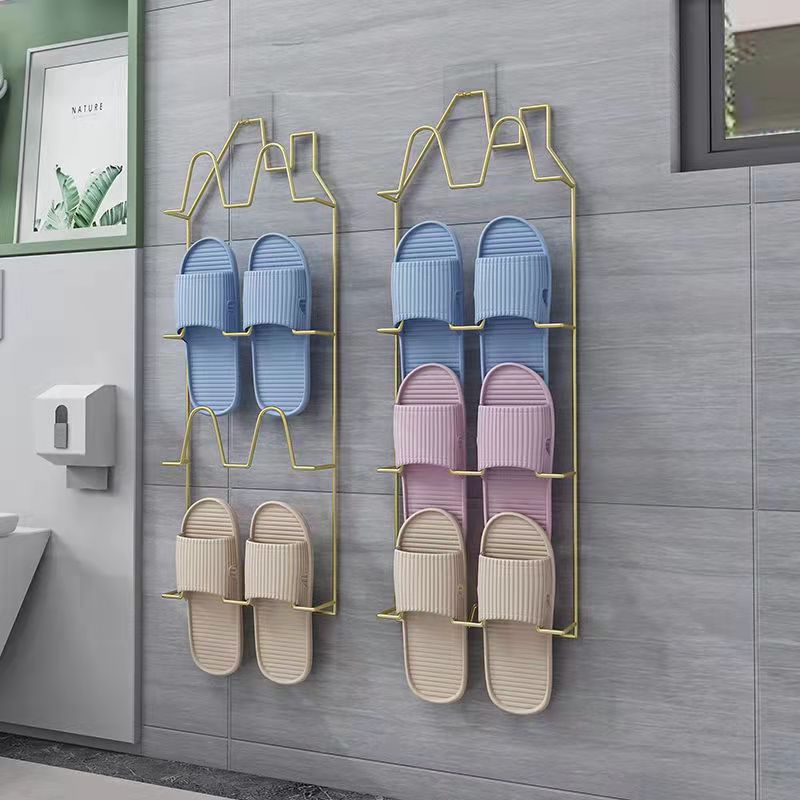 Bathroom Slippers Rack Simple Shoe Rack Door Hook Rack Shoe Rack Door Strong Hook Multifunctional Household Shelf Home Organizer