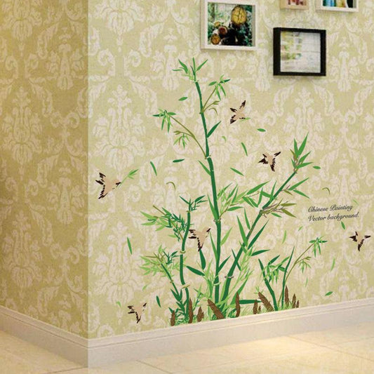 [Wall sticker] new design Bamboo wall stickers living room bathroom glass tile home decoration art d