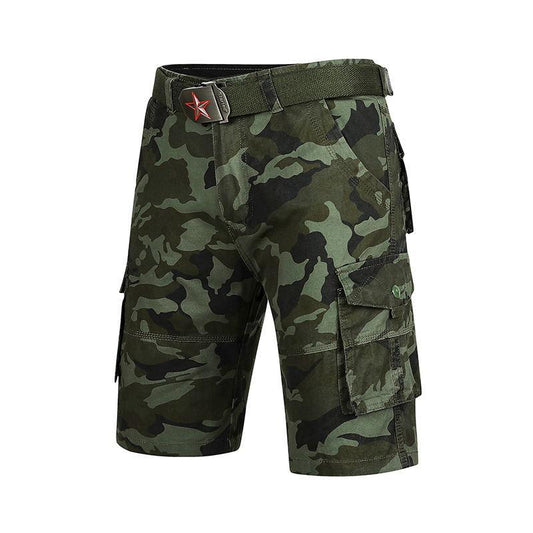 Men's Summer Camouflage Five-point Shorts Pure Cotton Multi-pocket Loose Large Size Casual Outdoor Shorts Beach Overalls