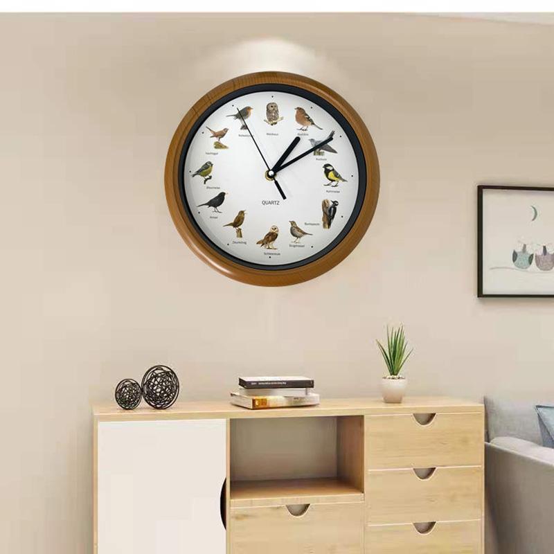 Creative Wall Clock Northern Europe 12 Kinds of Birds Hourly Time Clock Smart Turn on Good Night and Dream Function Wall Wall Clock