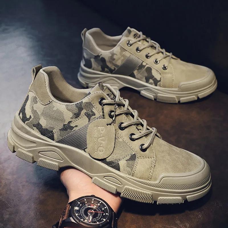 Spring Camouflage Sneakers Men's Trend All-match Casual Canvas Sport Shoes Breathable Non-slip Wear-resistant Sneakers