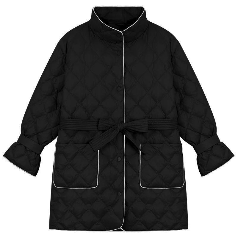 Autumn and Winter Waist Slimming Lightweight Down Jacket Women Mid-length Pie Overcoming Ladies Jacket