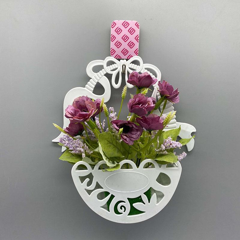 Flower Basket Simple Small Decorations Living Room Bedroom Wall Hanging PieceWall Hanging Simulation Flower Set Silk Flower Artificial Flower Home