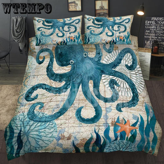 3D Octopus Bedding Set Duvet Cover Sets for Twin Full Queen King Bed Bedline Home