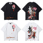 Chinese Trendy T-shirts Summer Oversized O-neck Short Sleeve Casual Pullover Ladies Anime Sexy Girl Print Tees Hip Hop Men Shirt