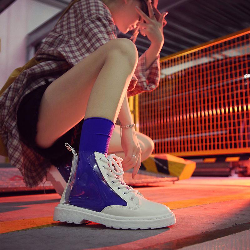 Martin Boots Female Transparent Boots Wild Short Tube Korean Version of Hip-hop Female Shoes Tide Student Short Boots