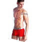 3 Packs Men's Underwear Red Boxer Shorts Large Size Loose and Breathable Boxer Briefs Mid-waist Solid Comfortable Boxer Panties Modal Underpants