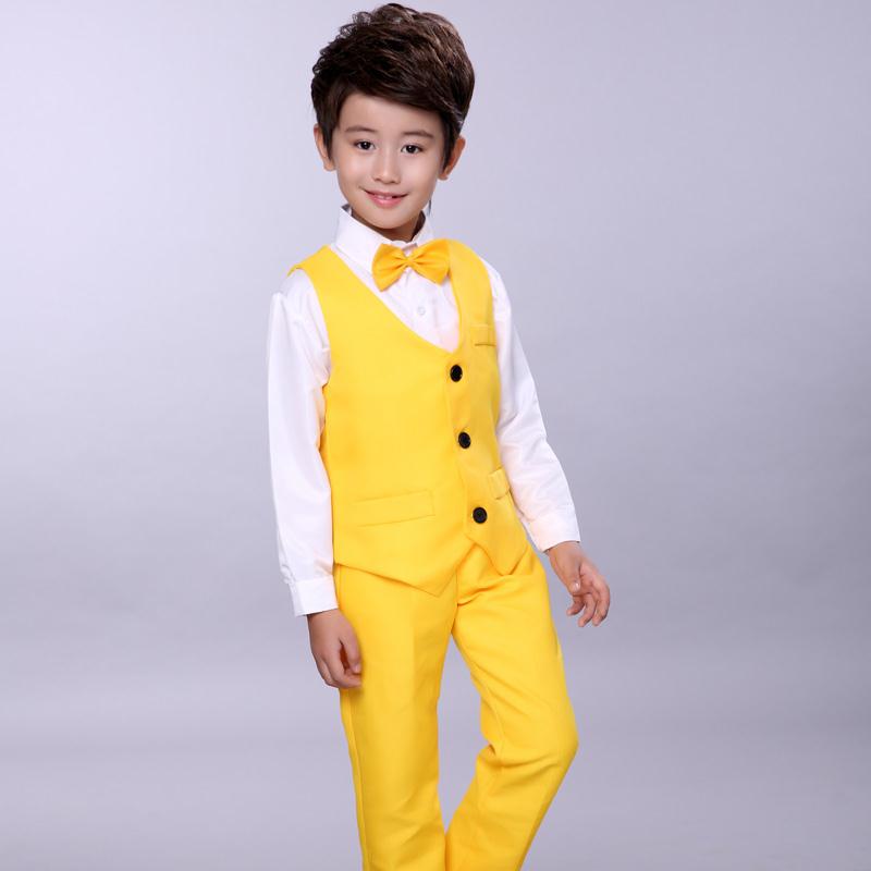 Boys Dress Vest Suit Black Host Children's Suit Elementary School Chorus Costumes