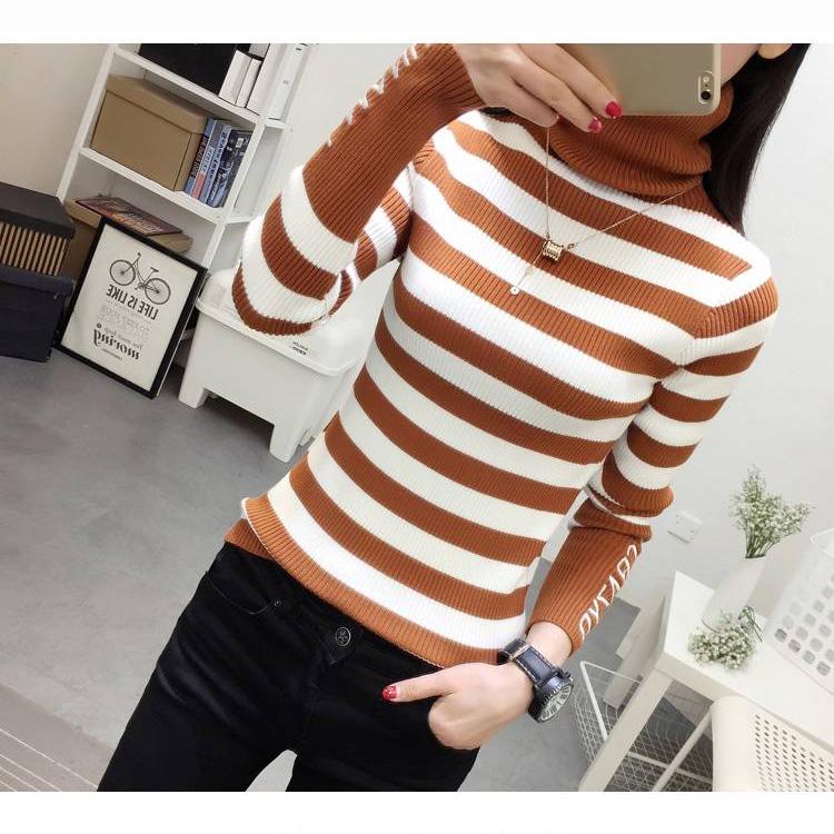 Knitting Sweaters Large Size Sweater Woman Medium and Long Section High Collar Sweater Winter