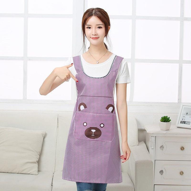 Cute Apron Women's Overalls Anti-fouling Oil-repellent and Waterproof Kitchen Dressing Overalls Waist Dressing Apron Overalls