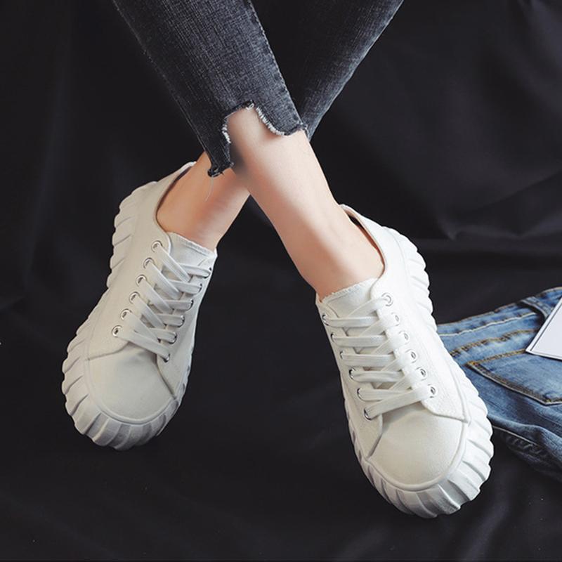 Korean Version of The Trend of All-match Canvas Shoes Women's Spring Casual Shoes Low-cut Student White Shoes