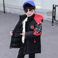 Boys Winter Luminous Padded Jacket Fashion Children's Thick Padded Coat Handsome Padded Jacket