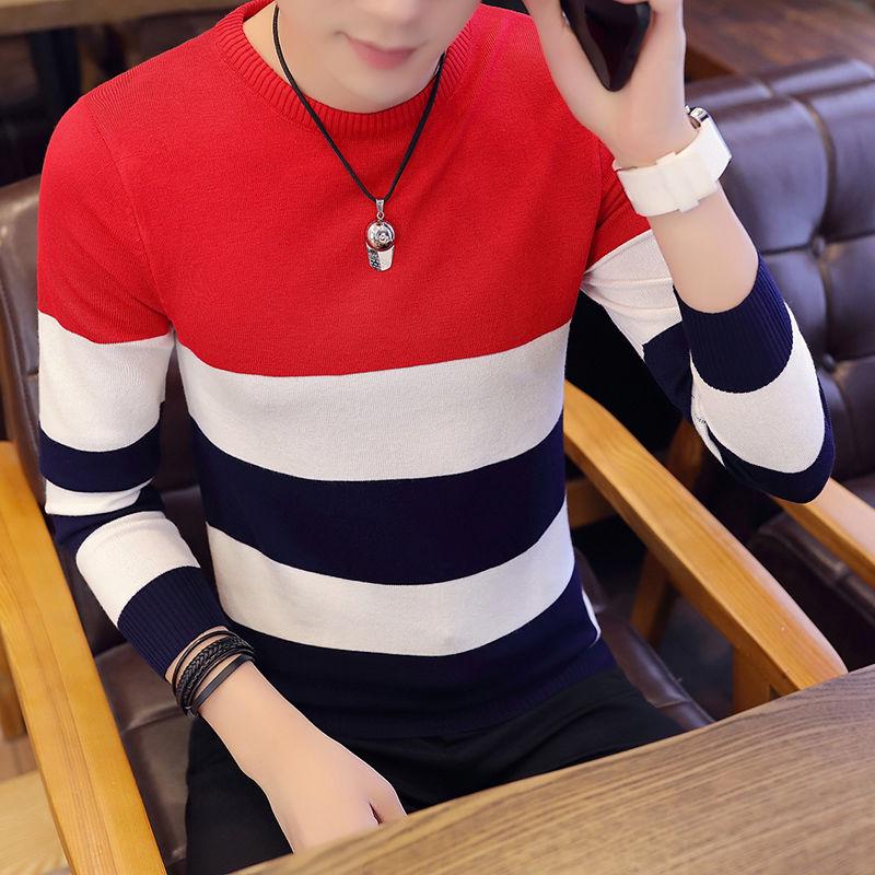 Fashion Brand Sweater Men Pullover Striped Slim Fit Jumpers Knitred Woolen Autumn Casual Men Clothes